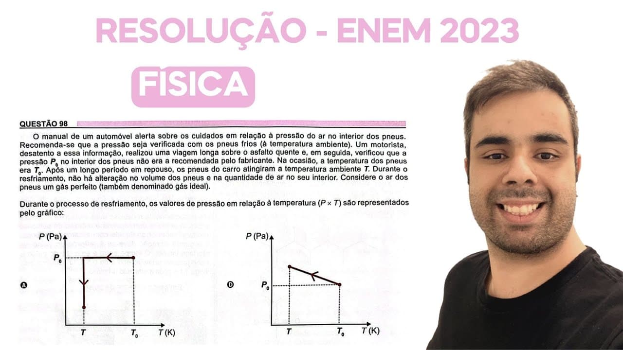Thumbnail: ENEM 2023 - O manual de um automóvel alerta sobre os cuidados em relação à pressão do ar no interior
