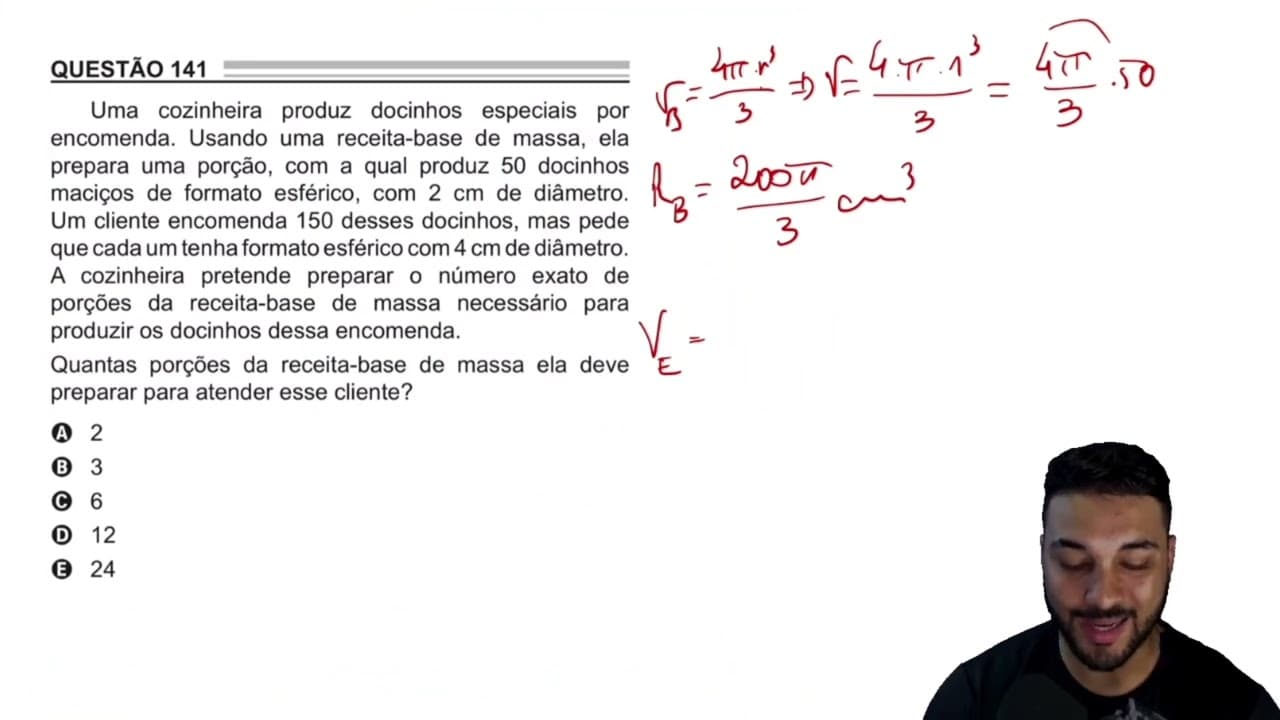 Thumbnail: Questão 141 - Enem 2022 - Prova cinza | Matemática Com Lima