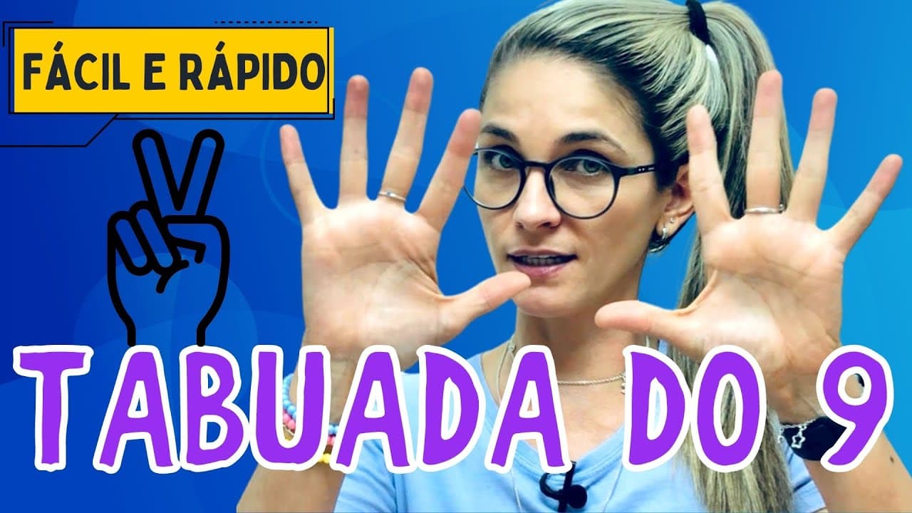 Thumbnail: TABUADA DE MULTIPLICAÇÃO FÁCIL  COM AS MÃOS  | TABUADA DO 9 NAS MÃOS \Prof. Gis/