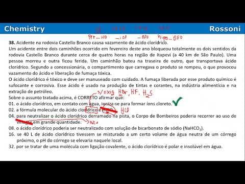 Thumbnail da aula: UFSC 2015 Q38 - acidente com ácido clorídrico