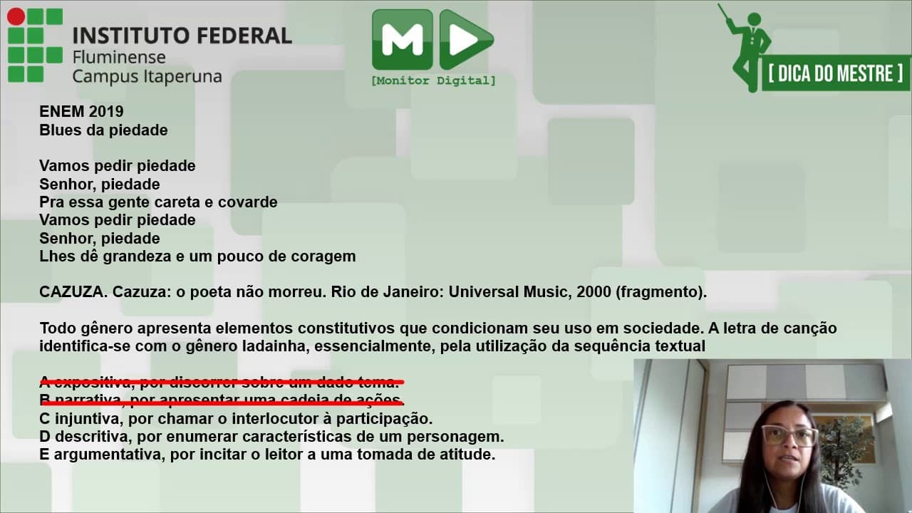 Thumbnail: ENEM  - Resolução de Questão de Língua Portuguesa
