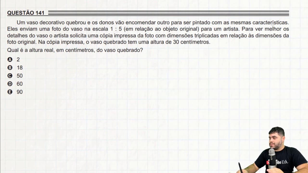Thumbnail: ENEM PPL 2018 141 Um vaso decorativo quebrou e os donos vão encomendar outro