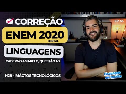 Thumbnail da aula: ENEM 2020 digital: "Linguagem radiofônica" (H28 | Impactos tecnológicos | Caderno amarelo, 40) #43