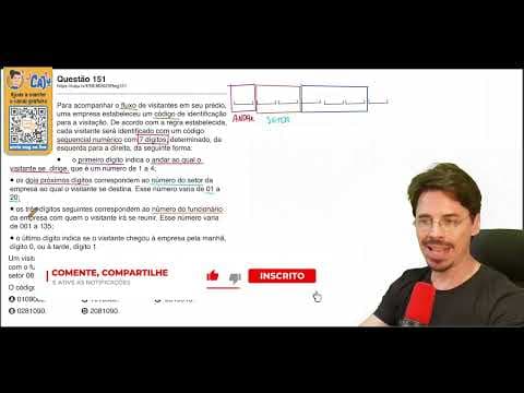 Thumbnail da aula: [ENEM 2025] 151 📘 Para acompanhar o ﬂuxo de visitantes em seu prédio, uma empresa estabeleceu um