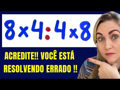 Thumbnail da aula: 🤔A MANEIRA CORRETA DE RESOLVER EXPRESSÃO NUMÉRICA !! Matemática básica todo dia.📚🚀