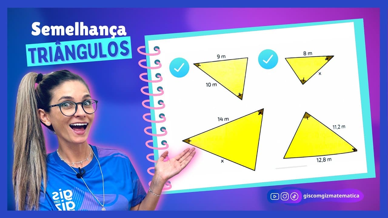 Thumbnail: SEMELHANÇA DE TRIÂNGULOS EXERCÍCIOS  | RAZÃO DE SEMELHANÇA |