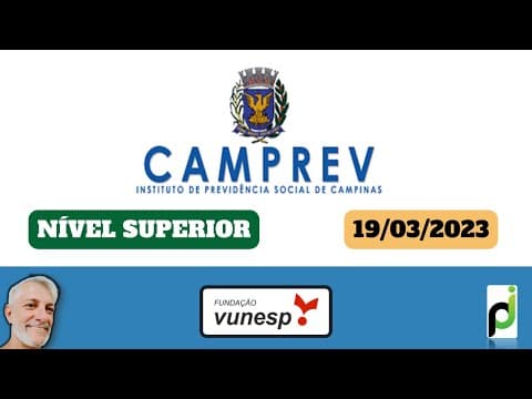 Thumbnail da aula: QUESTÃO 13 - CAMPREV 2023 – NÍVEL SUPERIOR