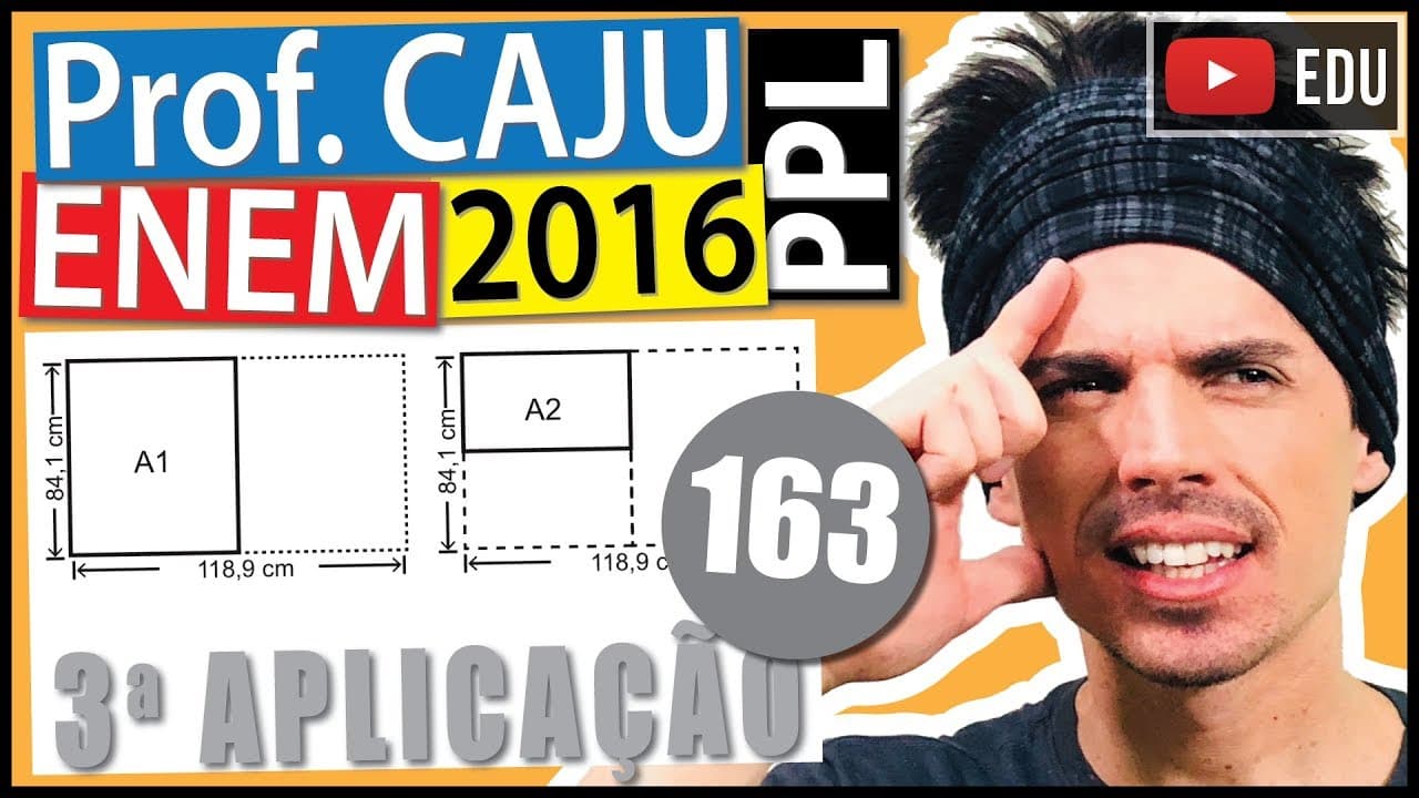 Thumbnail: [ENEM 2016 PPL] 163 📓 PROGRESSÃO GEOMÉTRICA O padrão internacional ISO 216 define os tamanhos