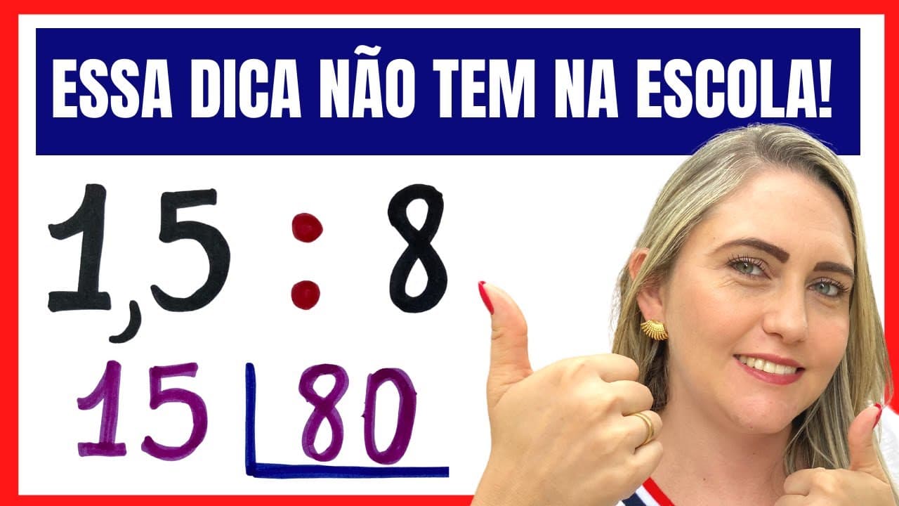 Thumbnail: DIVISÃO COM VÍRGULA!! DICA INCRÍVEL!!! #euaprendicomamor