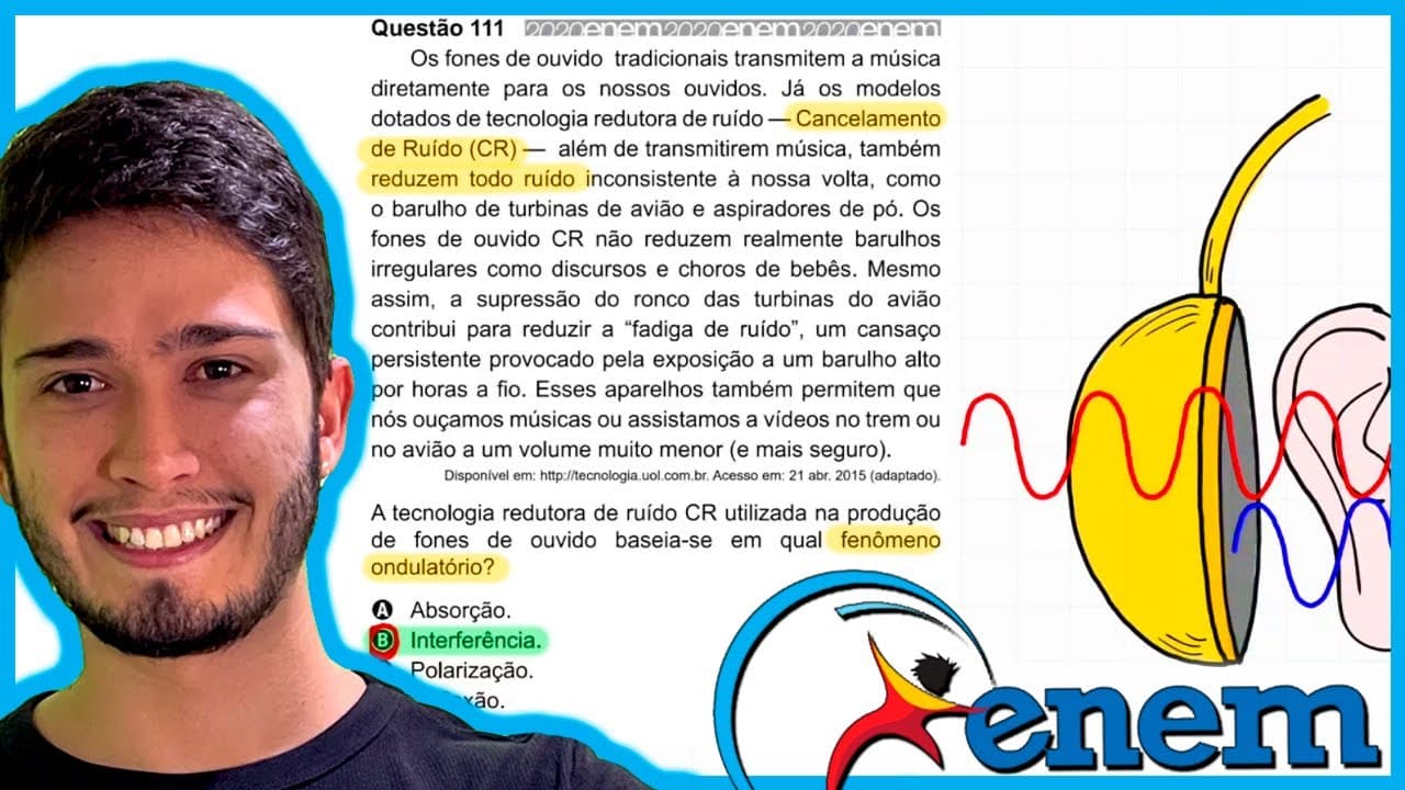 Thumbnail: ENEM 2020 - Os fones de ouvido tradicionais transmitem a música diretamente para os nossos ouvidos.