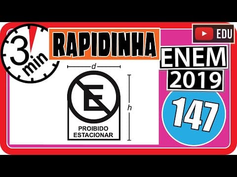 Thumbnail da aula: 🏃 [ENEM 2019] 147 📘 GEOMETRIA PLANA Uma administração municipal encomendou a pintura de dez placas