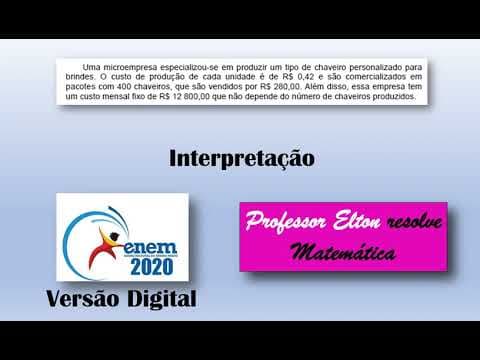 Thumbnail da aula: ENEM 2020 - Versão Digital - Interpretação - Uma microempresa especializou se em produzir um tipo de