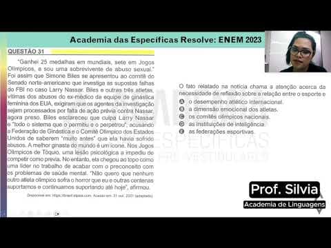 Thumbnail da aula: Resolução Enem 2023 Caderno Amarelo Questão 31 - Gabarito B