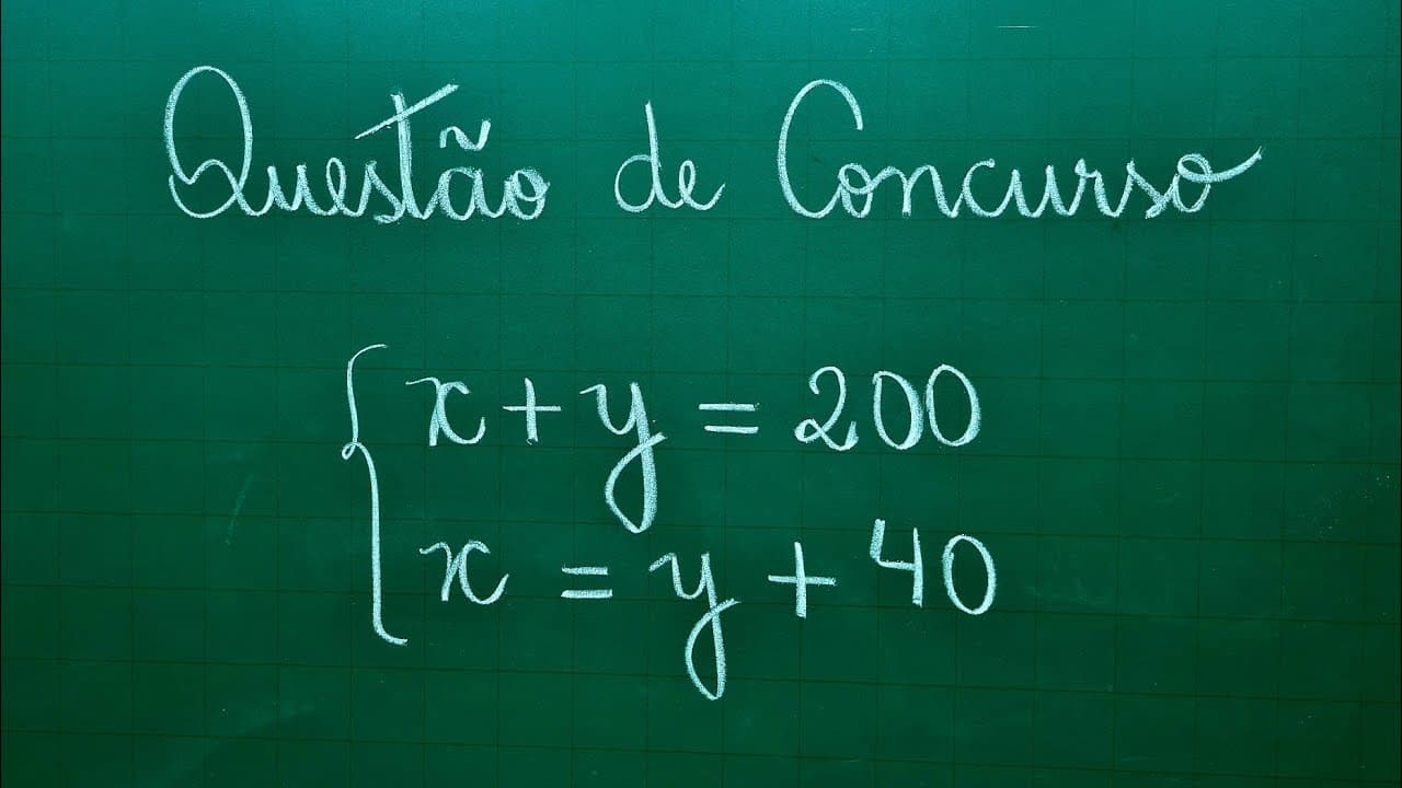 Thumbnail: QUESTÃO DE CONCURSO COM SISTEMA DE EQUAÇÕES COM DUAS INCÓGNITAS - Professora Angela Matemática