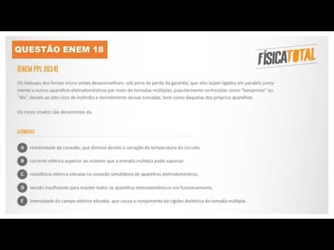 Thumbnail da aula: Lista 03 EXEMPLO 18 Intensidade de Corrente Elétrica