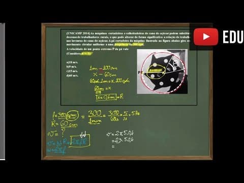 Thumbnail da aula: Vestibular - UNICAMP 2014 - Exercício de Movimento Circular Uniforme