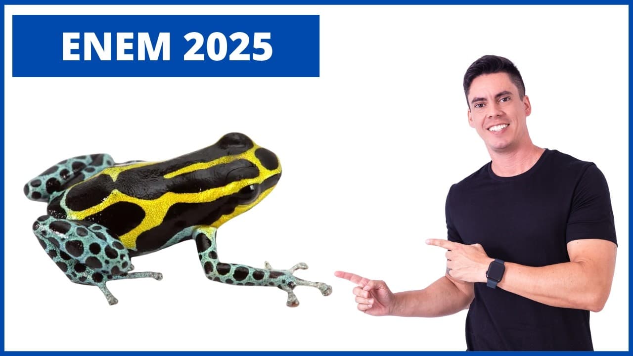 Thumbnail: Biologia ENEM 2025! "Os sapinhos-ponta-de-flecha constituem um grupo de espécies encontradas..."