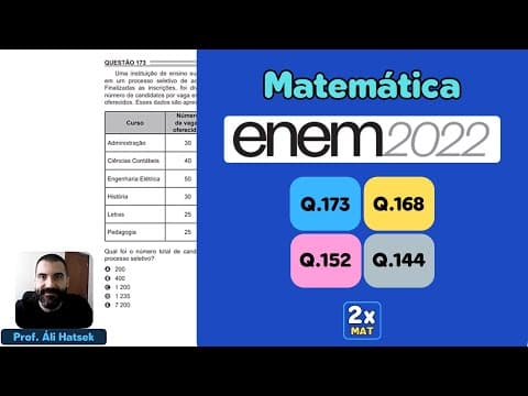 Thumbnail da aula: Resolução Matemática ENEM 2022 - Questão 173 - Caderno Azul - Uma instituição de ensino superior