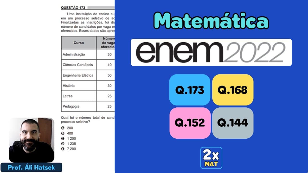 Thumbnail: Resolução Matemática ENEM 2022 - Questão 173 - Caderno Azul - Uma instituição de ensino superior
