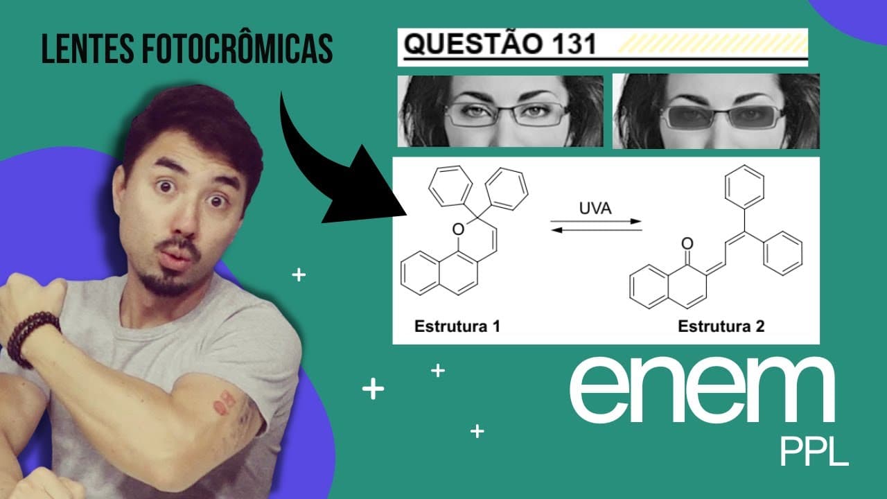 Thumbnail: Questão 131 | ENEM PPL 2023 | Lentes fotocrômicas escurecem em ambientes externos