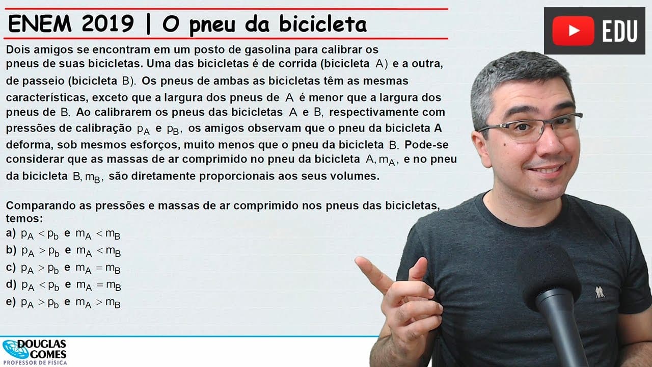 Thumbnail: ENEM 2019 | Deu ruim! A questão do pneu da bicicleta