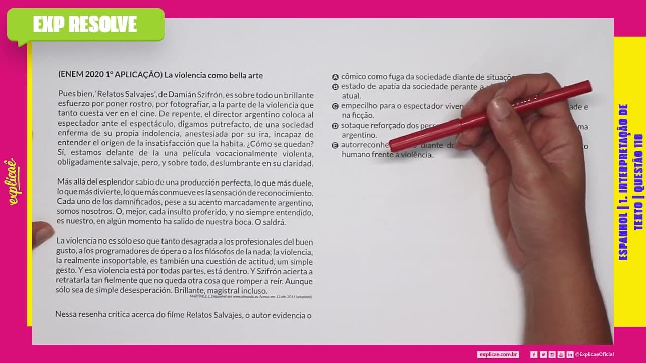 Thumbnail: LA VIOLENCIA COMO BELLA ARTE PUES BIEN, ‘RELATOS SALVAJES’, DE DAMIÁN(...) |INTERPRETAÇÃO DE TEXTO