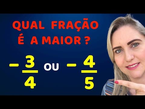Thumbnail da aula: 😱COMPARANDO FRAÇÕES NEGATIVAS!!! Matemática básica todo dia.📚🚀