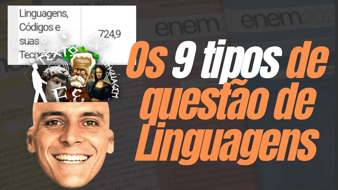 Thumbnail: Como tirar 700+ em Linguagens (Os 9 TIPOS de questão)