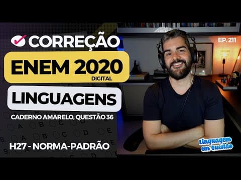 Thumbnail da aula: ENEM 2020 digital: POLISSEMIA em anúncio sobre bebidas (H27 | Norma-padrão | Amarelo, 36) #211