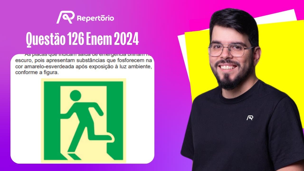 Thumbnail: [ENEM 2024] Questão 126: As placas que indicam saída de emergência brilham...
