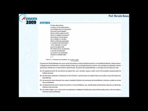 Thumbnail da aula: Enem 2009 (vazada): compreensão de textos (poesia).