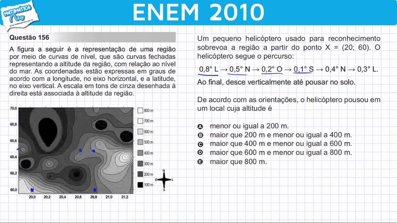 Thumbnail: ENEM 2010 Matemática #21 - Plano Cartesiano e Localização do Pouso de um Helicóptero
