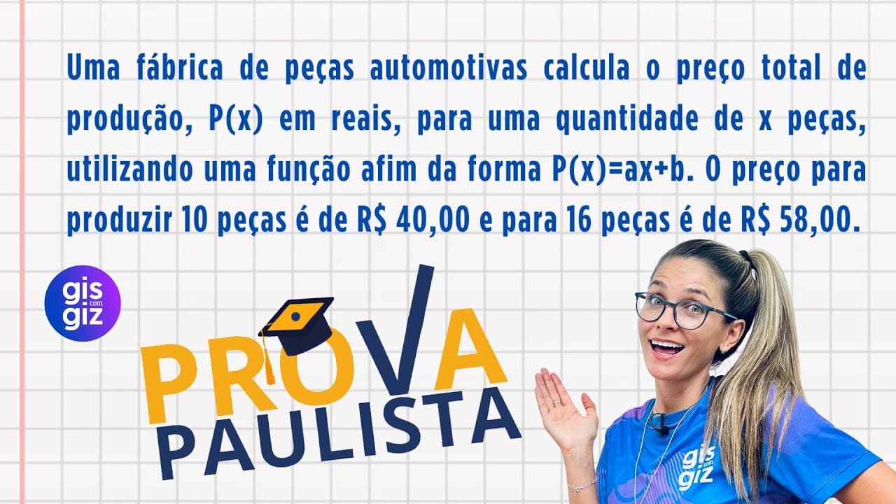 Thumbnail: FUNÇÃO DO 1º GRAU - LEI DE FORMAÇÃO - PROVA PAULISTA 2025