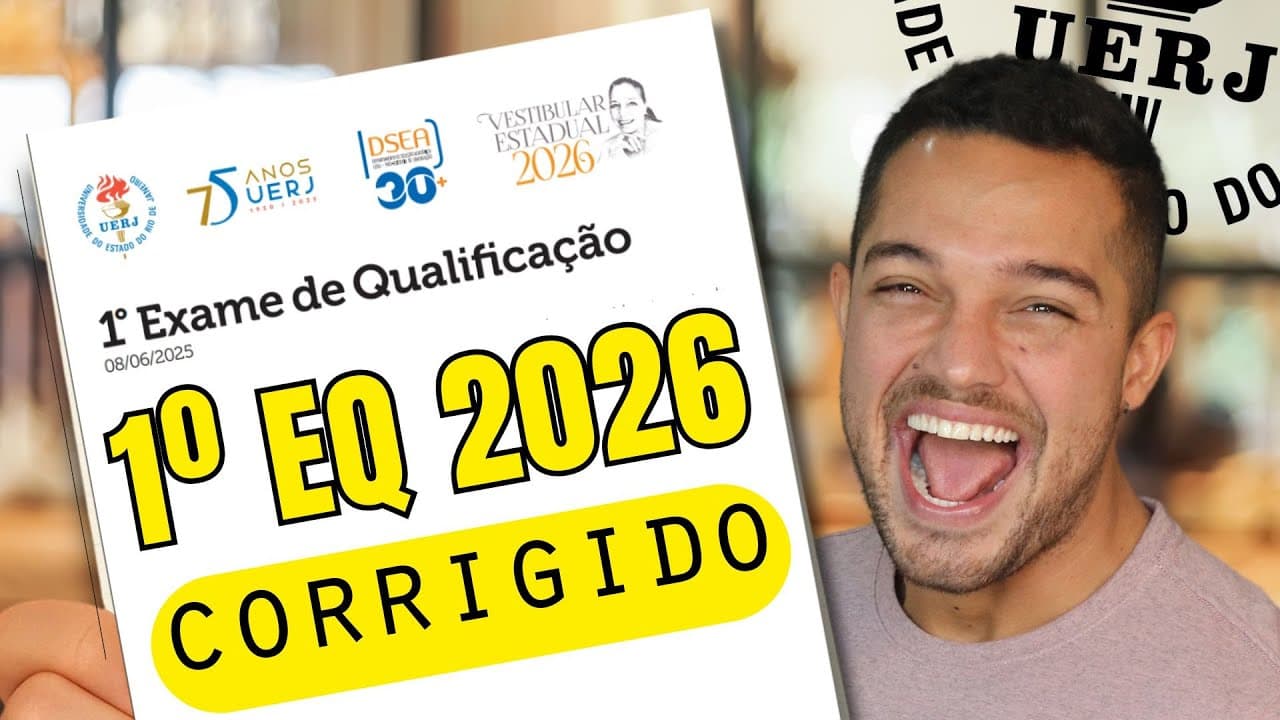 Thumbnail: Gabarito UERJ 2026/1 Exame de Qualificação Corrigido | Linguagens UERJ