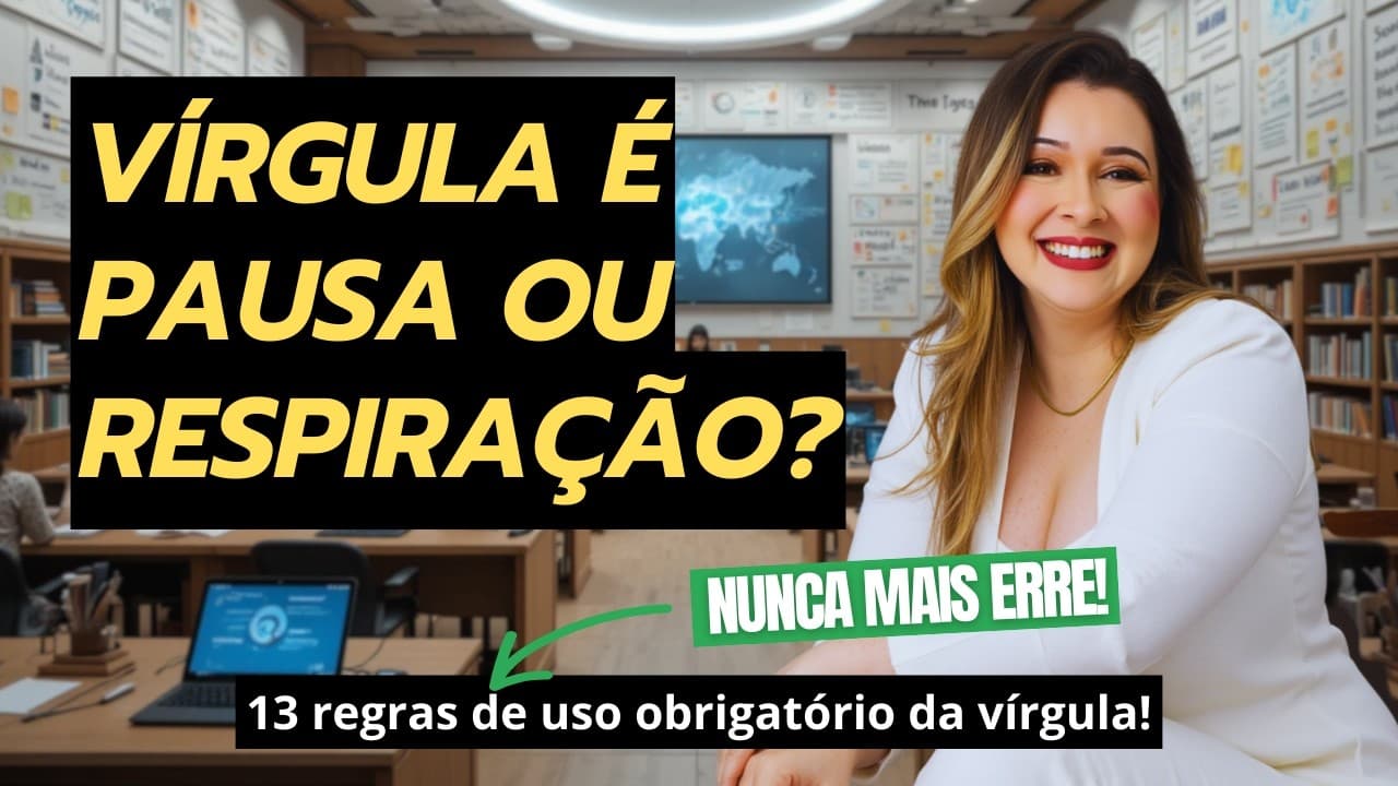 Thumbnail: QUANDO E COMO USAR A VÍRGULA? - Professora Pamba