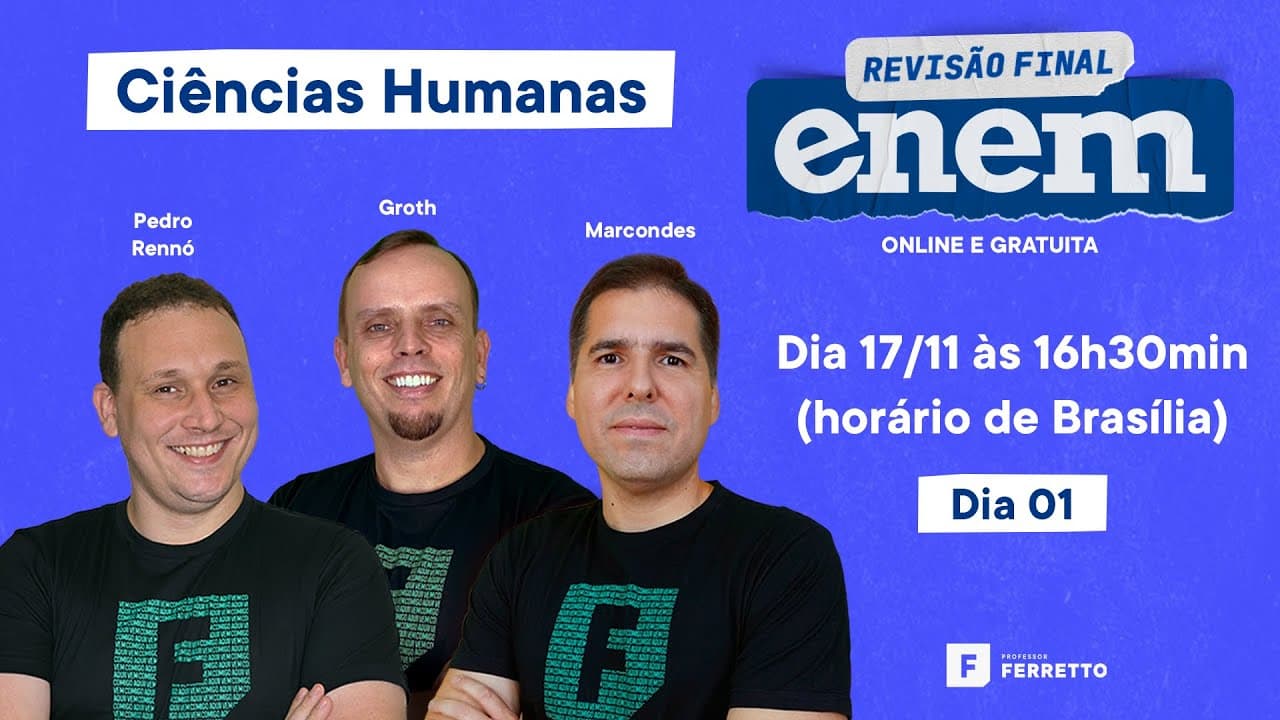 Thumbnail: Revisão Final ENEM 2021 - Aula 1 - Ciências Humanas