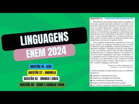 Thumbnail da aula: Resolução questão 14 (PROVA AZUL) | Linguagens ENEM 2024
