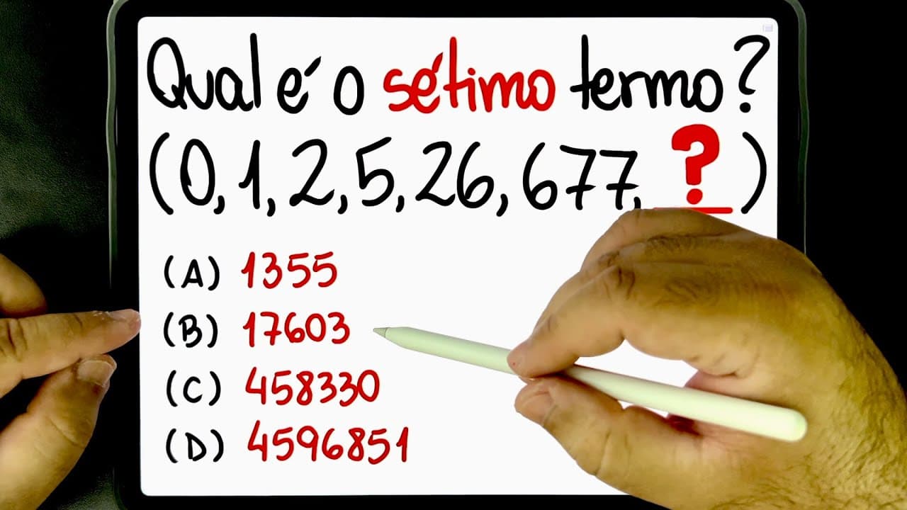 Thumbnail: 🔥 Qual é o RACIOCÍNIO LÓGICO da SEQUÊNCIA LÓGICA? 😱 Qual é o SÉTIMO TERMO da SEQUÊNCIA NUMÉRICA?