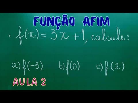Thumbnail da aula: VALOR NUMÉRICO DE UMA FUNÇÃO AFIM - FUNÇÃO DO 1º GRAU - AULA 2 - Professora Angela Matemática