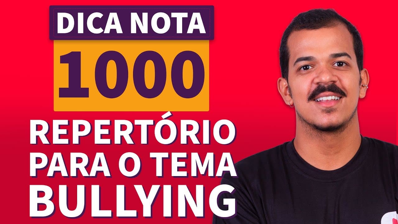 Thumbnail: BULLYING | Dica Nota 1000 | David Gonçalves