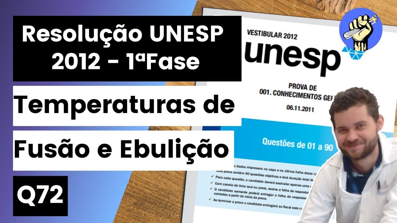 Thumbnail: ✏️UNESP 2012 | Os compostos orgânicos possuem interações fracas e tendem a apresentar temperaturas