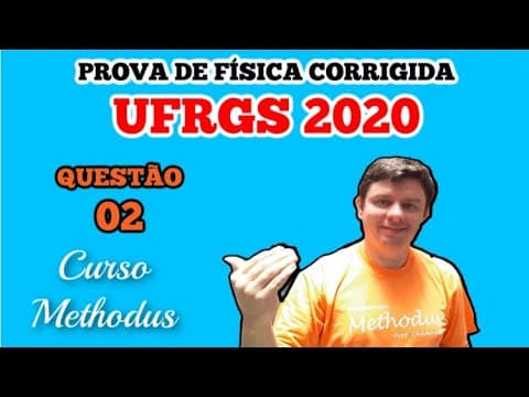 Thumbnail da aula: Questão 02 - prova de física - UFRGS 2020 - Dois projéteis são disparados simultaneamente no vácuo