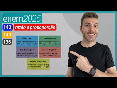 Thumbnail da aula: ENEM 2025 - Na cantina de uma escola, há cinco alimentos vendidos em pacotes com diferentes