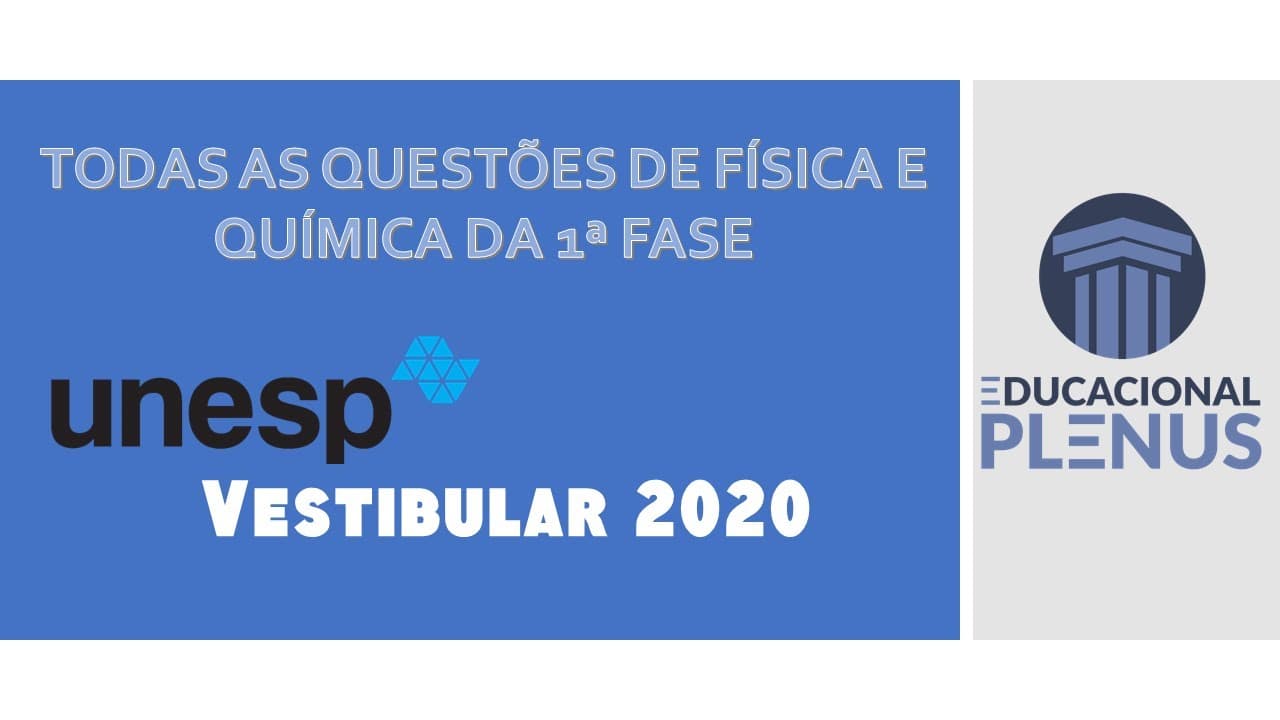 Thumbnail: UNESP 2020 - 1ª Fase - Física e Química (todas as questões)