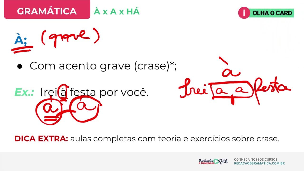 Thumbnail: À x A x Há:  COMO USAR CORRETAMENTE CADA UM? - Profa. Pamba