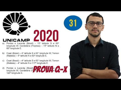 Thumbnail da aula: UNICAMP 2020 | Questão 31 | Prova Q e X | Esfera