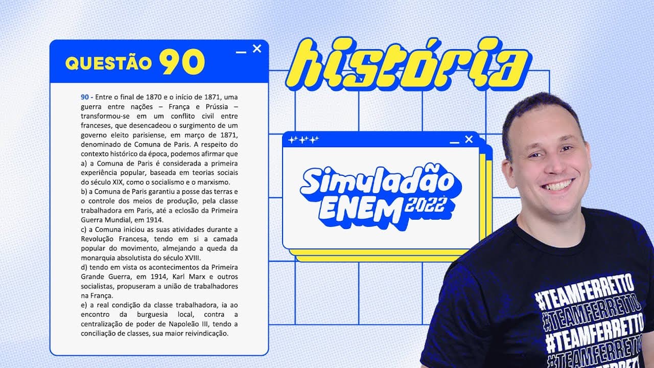 Thumbnail: Resolução Simuladão ENEM 2022 - #História pt. 2