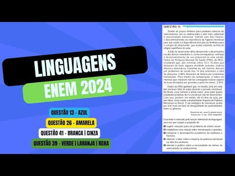 Thumbnail da aula: Resolução questão 13 (PROVA AZUL) | Linguagens ENEM 2024