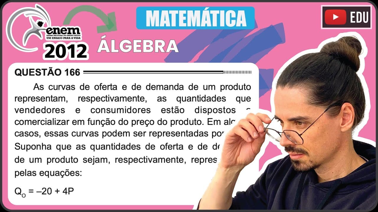 Thumbnail: [ENEM 2012] 166 📘 ÁLGEBRA As curvas de oferta e de demanda de um produto representam
