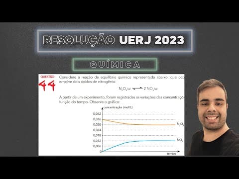 Thumbnail da aula: UERJ 2023 Considere a reação de equilíbrio químico representada abaixo, que ocorre na atmosfera e